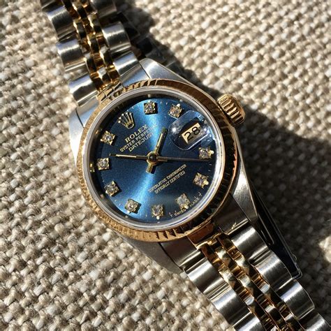 rolex datejust women blue